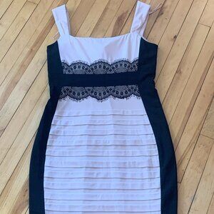 Blush and Black Wedding Guest Dress